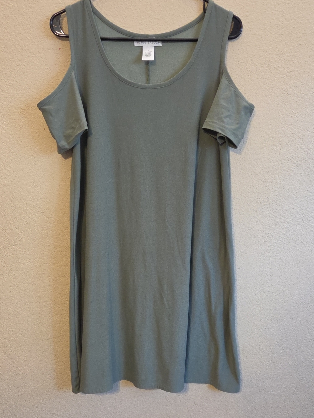 Planet Gold Sage Green Cold-Shoulder Midi Dress
